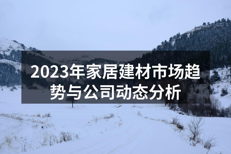 2023年家居建材市场趋势与公司动态分析