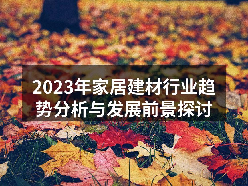 2023年家居建材行业趋势分析与发展前景探讨