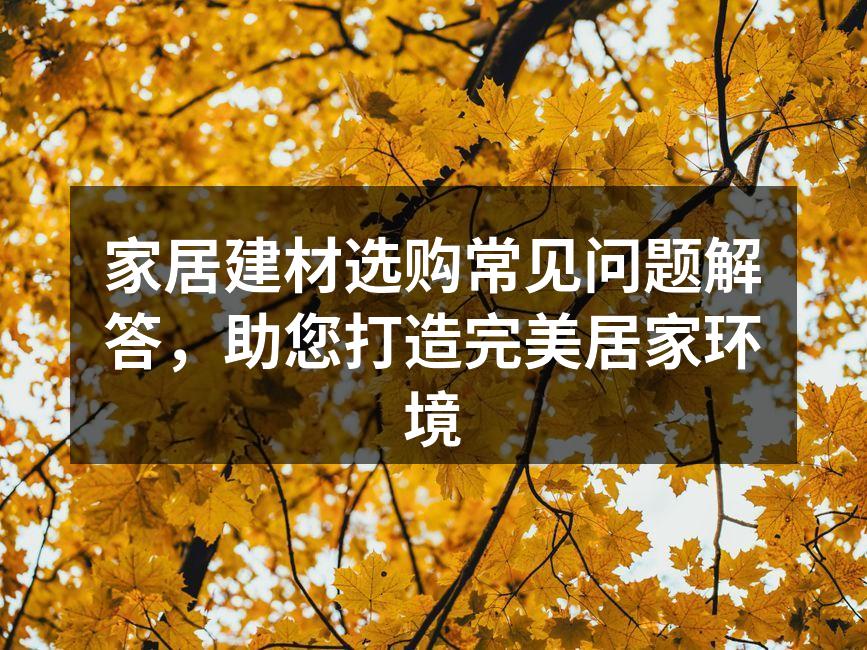 多样化的家居建材选择